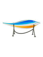 Dale Tiffany AS24127 Murano Style Garfish Handcrafted Art Glass Sculpture with Stand, Blue, 10-Inch Wide - size: 10-Inch Wide
