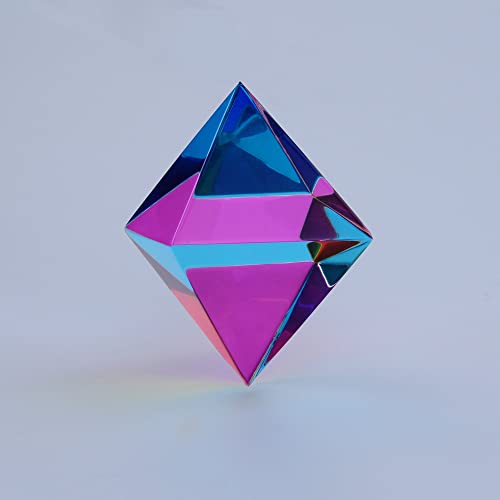 CMY Cubes The Aether (30mm) - Cyan, Magenta & Yellow Polyhedron - Subtractive Color Mixing Optical Octahedron - Teaches Subtractive Color Mixing - Educational, Physics & Kinetic Art Desk Object, STEAM