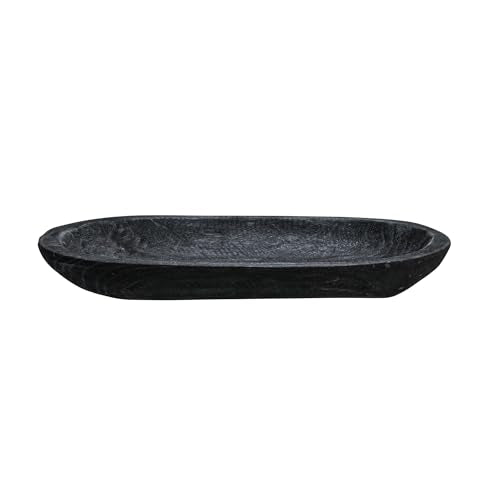 Bloomingville Hand-Carved Paulownia Wood Bowl, Black - color: Black