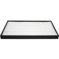 Novel Box Jewelry Display Tray Black Wood 8.25 x 14.75 x 1 Large Jewelry Tray with 50 Gem Jars Insert | Rectangular Display Trays for Collectibles | Rock Collection Tray | Gem Display Tray - color: 50-Gem Jars White Foam Liner, size: Wood Tray: 8.25 x 14.