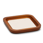 Oirlv Solid Wood Jewelry Display Tray Small Jewelry Tray Rings Earrings Bracelets Necklace Holder Organizer(Small, Creamy-white) - color: Creamy-white, size: 3.93"x 3.93"x 0.59"