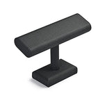 Oirlv Premium Leather Watch Display Stand T-bar Showcase Jewelry Display Holder Home Chain Bracelet Bangle Organizer (Black) - color: Black