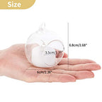 NUPTIO Hanging TeaLight Candle Holder: 24Pcs 2.36in Tree Tea Light Holders with LED Candles Small Glass Globes Ornament Clear Round Mini Terrarium Containers for Wedding Party Tree Decoration - size: 2.36 inches