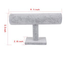 ChezMax Necklace Jewelry Display Jewelry Stand Hovering T-Bar Bracelet Holder for Home Organization - color: F-Gray Velvet