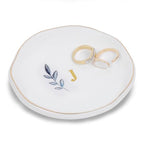 Personalized Ceramic Ring Dish, Initial Jewelry Tray for Rings, Earrings, Necklaces & Bracelets, Gift for Engagements, Birthdays, Holidays, Mom, Sister, Bridesmaid, Bride-to-Be, 4" Ring Plate - color: J
