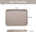 Boot Tray 2 Packs All Seasons Multi-Purpose, Waterproof Boot Trays for Entryway Indoor & Outdoor, Non-Slip Shoe Tray, 16.7"x12.8",Tan - color: Tan