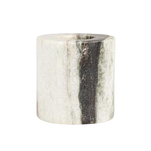 Bloomingville Marble Taper Holder, Black Mélange - size: 2" Round x 2"H