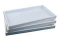 3-Piece 1-Inch Deep White Full Size Plastic Stackable Jewelry Tray 14 3/4 X 8 1/4 X 1H - color: White