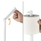 MARMOLUX ACC Free Standing Toilet Paper Holder Stand with Storage for 4 Rolls of Toilet Tissue for Bathroom, Stainless Steel Luxury Modern White Finished 1pc - color: White