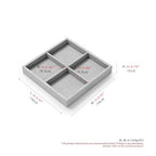 Oirlv Microfiber 4 Grids Stackable Jewelry Display Tray - style: P13514