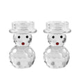 2 Pcs Crystal Christmas Candle Holder Snowman Christmas Candlestick with Cute Shape Home Table Decorations for Winter Xmas Farmhouse Kitchen Decor - size: 2.7‘’×4.3‘’