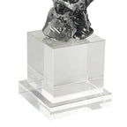 Deco 79 Glass Abstract Handmade Decorative Sculpture Freeform Home Decor Statue with Clear Square Base, Accent Figurine 8" x 4" x 15", Clear - size: 8" x 4" x 15"