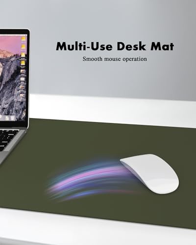 YSAGi Double-Sided Desk Pad, 31.5"x15.7" Leather Desk Mat, Eco Cork Desk Pad Protector,Large Mouse Pad,Waterproof Desk Blotter for Office/Home (Dark Green/Cork) - color: Dark Green/Cork, size: 31.5"x15.7"