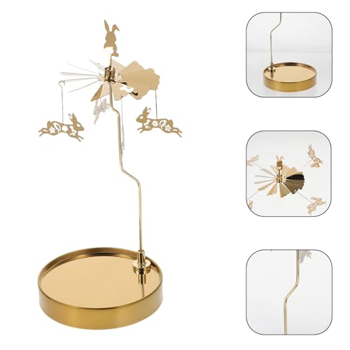 VOSAREA Magnetic Aromatherapy Candlestick - Unique Stainless Steel Rotating Tea Light Holder for Home D Cor and Candlelight Dinners