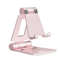 Nulaxy Dual Folding Cell Phone Stand, Fully Adjustable Foldable Desktop Phone Holder Cradle Dock Compatible with iPhone 17 16 15 14 13 12 11 Pro Max Xs Xr X 8, Nintendo Switch, All Phones - Rose Gold - color: C-Rose Gold