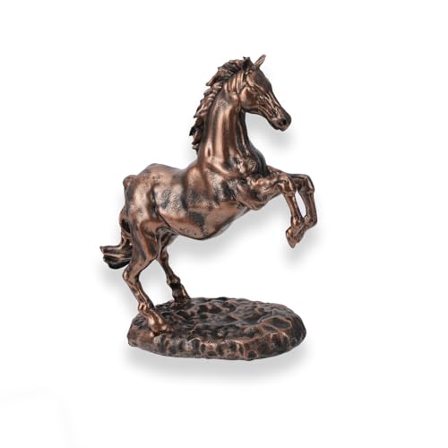 Resin Horse Statues, Handmade Art Polyresin Decorative Horse Sculpture, Collectible Wild Animal Figurine for Home, Office, Desktop