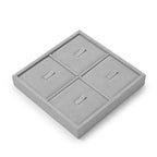 Microfiber 4 Slots Jewelry Ring Display Tray Rings Display Organizer Tray(Gray) - size: 5.51" x 5.51" x 0.78"