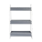 Creative Co-Op Heavily Distressed 3-Tier Metal Tray with White Frame & Rim, Grey - color: Grey