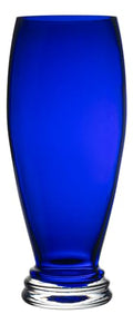 Barski - Handmade Glass - Footed Round Vase - Cobalt - 12" H (12 Inches High) Made in Europe
