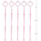 3 Tier Tiered Plate Hardware Kits Fruit Cake Plate Handle Fitting Hardware Rod Cucake Stand Tower Holder Pink Crown 5 Sets（Plate not Included） - color: Pink