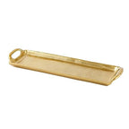 Santa Barbara Design Studio Serving Tray with Handles Rectangular Aluminum Platter, Small, Gold