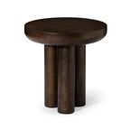 Maven Lane Owen Modern Side Table, 19" Compact Design - Bold Accent Table, Round Night Stand with Aged Brown Finish and Durable Rubberwood Base - Statement Making Style for Living Room or Bedroom - color: Aged Brown