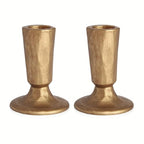 Retro Iron Candlestick Holders Set of 2, Gold Candle Holders Heavy Weight, Taper Candle Holders Perfect for Dining Table, Wedding, Party, Mantel - color: Gold