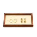 Jewelry Display Tray for Ring Earrings Necklace Bangle Solid Wood Jewelry Dish Tray Catchall(S,Beige) - color: Beige, size: 18 * 10 * 1.5cm