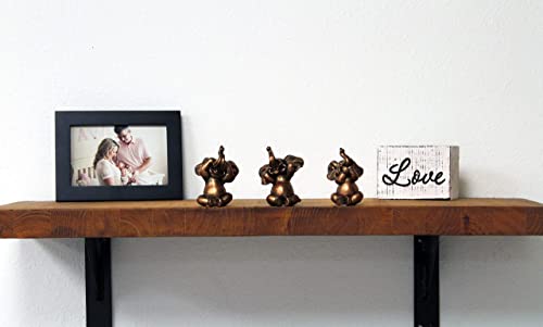 Nature's Mark 3 Baby Elephants See No Evil Hear No Evil Resin Statue Figurine Home Decorative Accent Decor