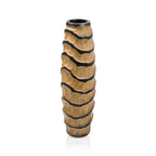 Aeravida Locally Spiral 14-inch Handmade Mango Wood Vase – Carved Decorative Table Vase for Home or Office