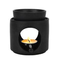 Black Wax Burner, Ceramic Tealight Warmer, Scented Oil Diffuser, Black Ceramic Tea Light Candle Holder - color: Black