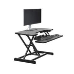 Vari VariDesk Essential Vertical Lift 30 Inch Standing Desk Converter - Compact Home Office Workstation for Laptop or Monitor + Keyboard Tray - Delivers Fully Assembled (Black) - size: Vertical Lift 30