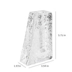 Crystal Flower Vase with Glacial Texture,Heavy Duty Large Clear Vase for Dining Table Kitchen Office Home Shelf Display Wedding Living Room Centerpieces - color: M-cv266a-m