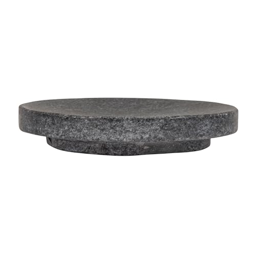 Creative Co-Op Marble Round Soapdish, Grey - color: Grey