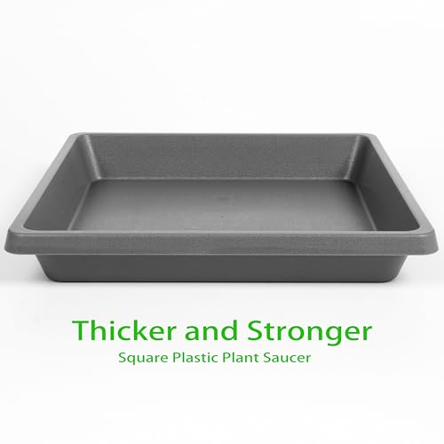 Plant Saucer 12 Inch Square 2 Pack, Plastic Plant Drip Trays, Plant Saucers for Indoors and Outdoors, Flower Pot Saucers, Saucers for Potted Plants, Planter Saucer, Plant Water Catcher Trays for Pots - color: Gray, size: 12"(2Pack)