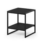 FURINNO Camnus Modern Living 2-Tier End Table, Americano, 15.9 in x 15.75 in x 18 in - color: Americano, size: 2 Tiers, Metal Frame