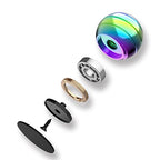 Kinetic Spinning Desk Toy Ball, 1.54'' Fidget Toys Ball for Adults Anxiety ADHD, Optical Illusion Toys for Christmas Birthday (39MM, Rainbow) - color: Rainbow