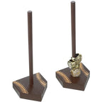 Beeveer 2 Sets Baseball Wooden Ring Holder 10 Inches Softball Ring Display Stand Stacked Storage Organizer Christmas Birthday Gift for Dad Grandpa - color: Brown