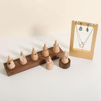 GemeShou walnut ring cone stand for jewelry, Stable ring holder for men, wooden ring displays for selling, small jewelry ring holder for nightstand【Ring holder-Cone 1】 - style: One Cone