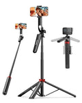 Aureday 72" Phone Tripod and Selfie Stick, Cell Phone Tripod Stand with Wireless Remote & Extendable Phone Mount for Travel/Selfie/Recording/Vlogging, Compatible with iPhone/Android/Camera - size: 72in