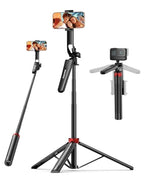 Aureday 72" Phone Tripod and Selfie Stick, Cell Phone Tripod Stand with Wireless Remote & Extendable Phone Mount for Travel/Selfie/Recording/Vlogging, Compatible with iPhone/Android/Camera - size: 72in