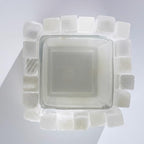 Natural Selenite Candle Holder for Tea Lights Irregularly Arranged Selenite Wand Candlesticks - Elegant Home Decor (Square Candle Holder)