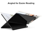 Acrylic Book Stand Large Black Acrylic Book Holder, 12.5" x 9.5" x 5.7", Open Book Holder Stand for Display and Reading Cookbooks, Art Books, Bibles, Magazines - Home and Office (Black, Large) - color: Black, size: Large