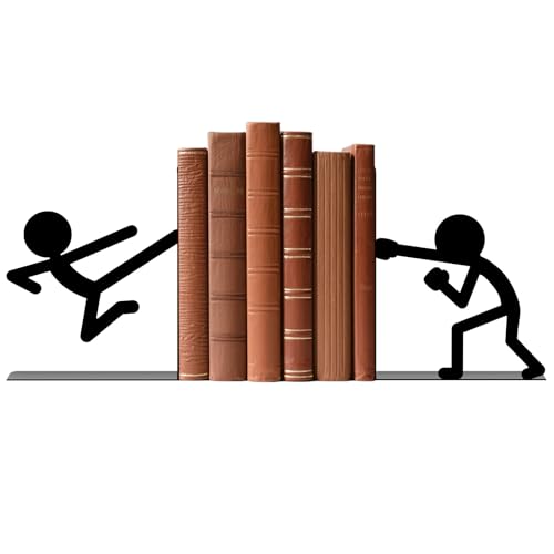 Metal Bookends Martial Arts People Bookends Decorative Cute Book Ends for Shelves Bookshelf Reading Decor Bookshelf Decor Space-Saving Desk Organizer for Book Lovers Gift - style: Martial Arts People Decorative Bookends
