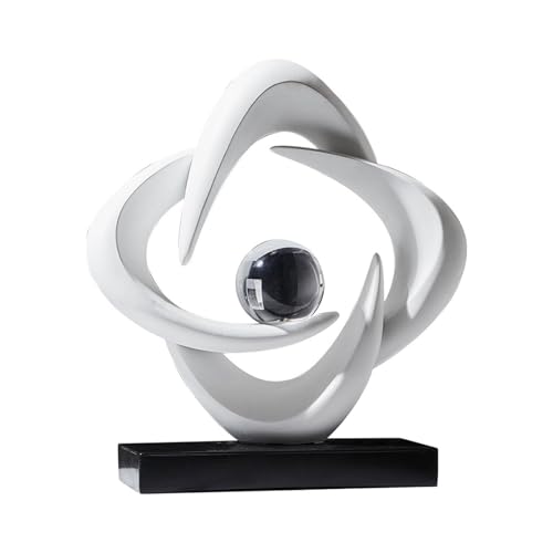 Cool Stuff to Put on Shelves Modern Abstract Sculpture Decoration, White Resin Tabletop Decorative Item Room Decor Aesthetic(White a) - color: White a