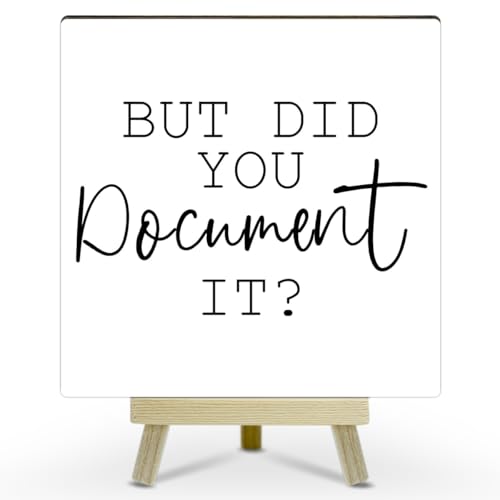 Office Decor for Women, Cute Desk Accessories, But Did You Document it Desk Decor, Funny Office Gifts for Coworkers, Minimalism Office Cubicle Decor (MP03), Wood - color: MP03