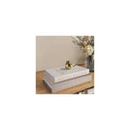 Decorative Books for Home Decor, Coffee Table Decor with Linen White Books Stack Bookshelf, Fake Book Double as Libros Decorativos and Photo Storage (2 Piece Set)
