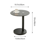 C Shaped Side Table Round End Table for Living Room, Modern Coffee Tables Unique Aesthetics Simple Accent Tables, Multifunction Black Bedside Stand for Sofa Bedroom Couch Balcony Patio Yard Garden