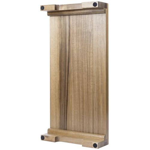 MyGift Premium Acacia Solid Wood Desk Monitor Stand, Laptop Riser & Keyboard Storage – Wooden Desktop Organizer for Screen Display and Workspace Organization