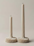 LAWA Set of 2 Vase Candle - Beautiful Handmade Pillar Unscented Soy Wax Elegant Aesthetic Candle Housewarming Gift Home Room Shelf Decor Idea Moon Gray - color: Moon Gray